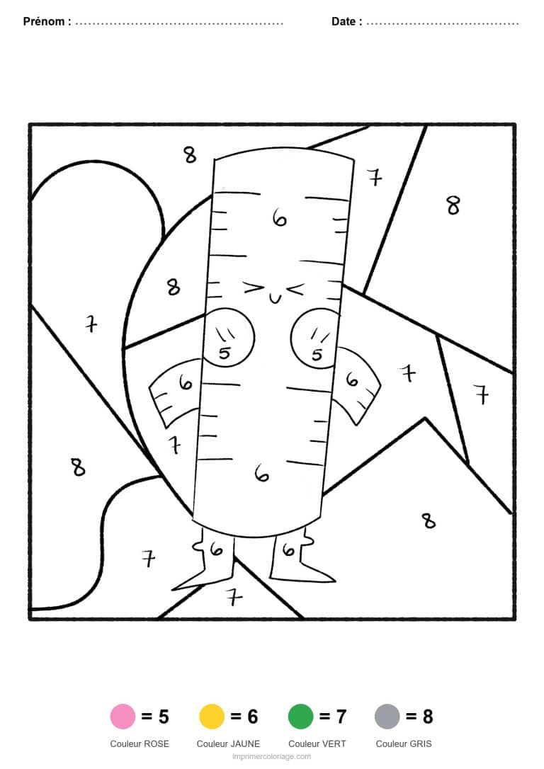 coloriage magique calcul regle, dessin gratuit &agrave; imprimer