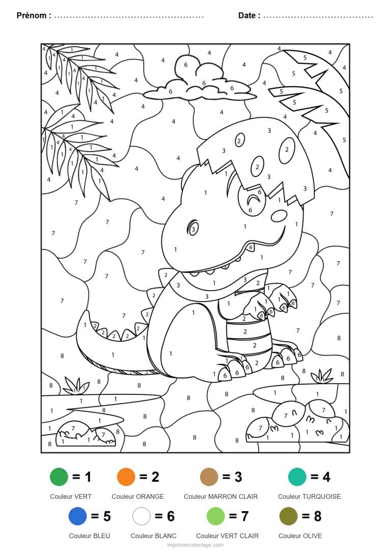 coloriage magique dinosaure bebe dinosaure, dessin gratuit &agrave; imprimer