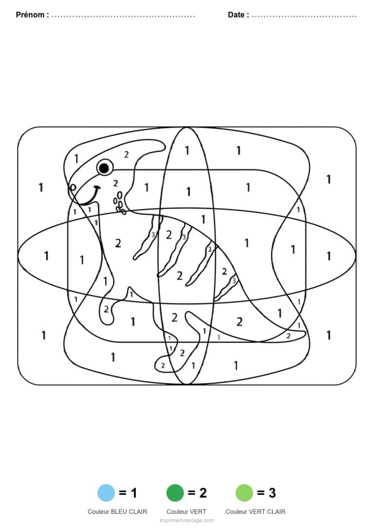 coloriage magique dinosaure dinosaure qui marche, dessin gratuit &agrave; imprimer