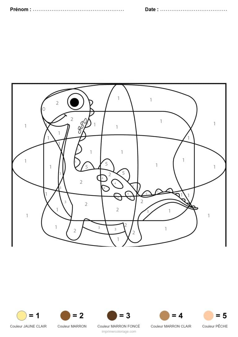 coloriage magique dinosaure stegosaure, dessin gratuit &agrave; imprimer