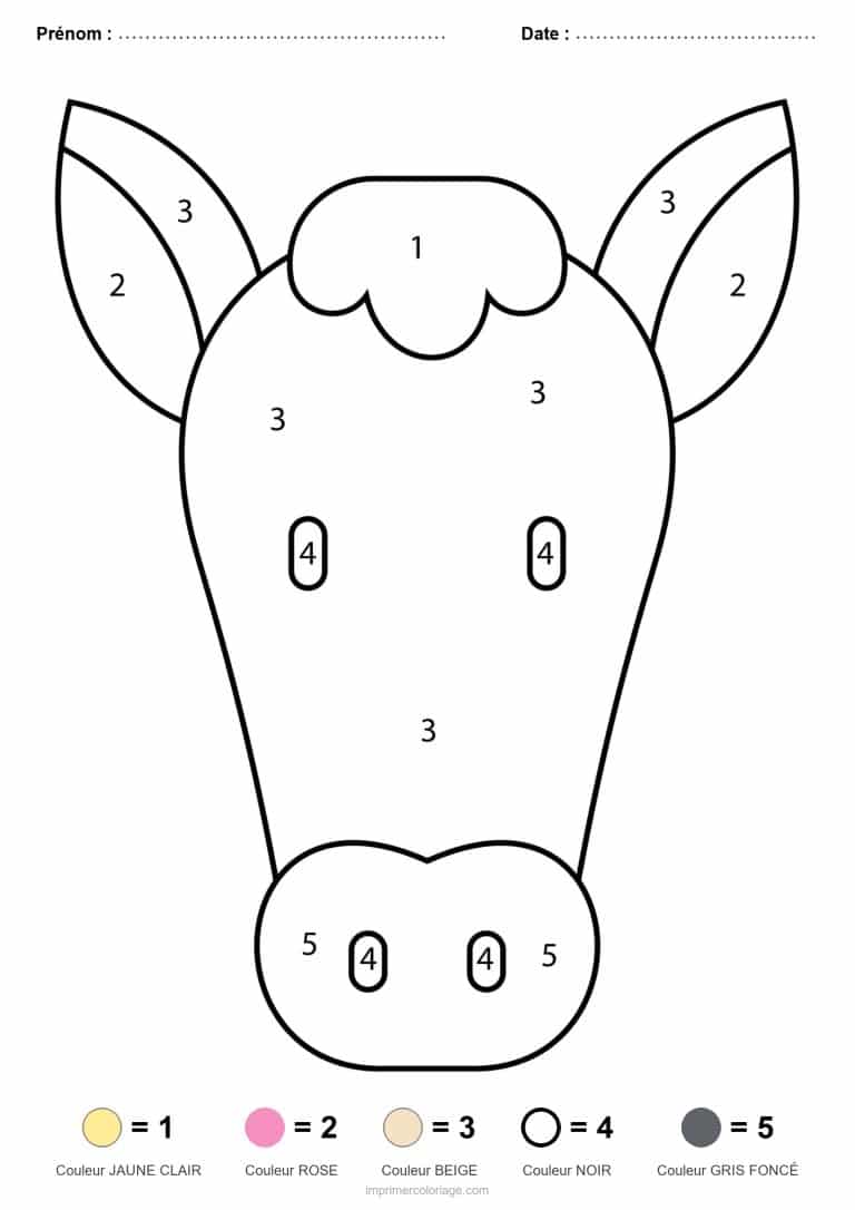 coloriage magique maternelle ane, dessin gratuit &agrave; imprimer