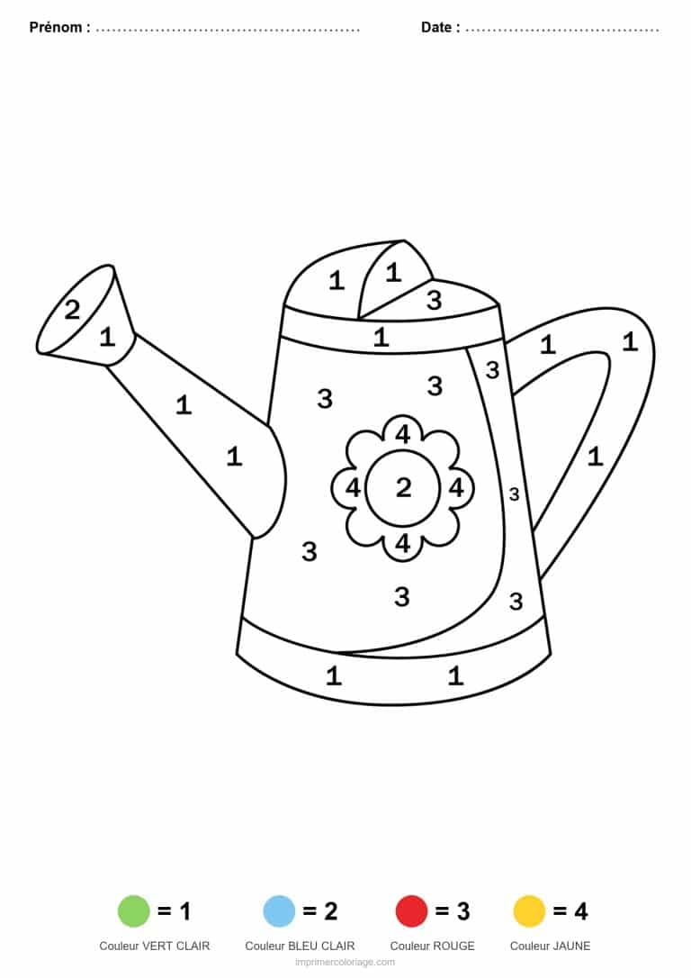 coloriage magique maternelle arrosoir, dessin gratuit &agrave; imprimer