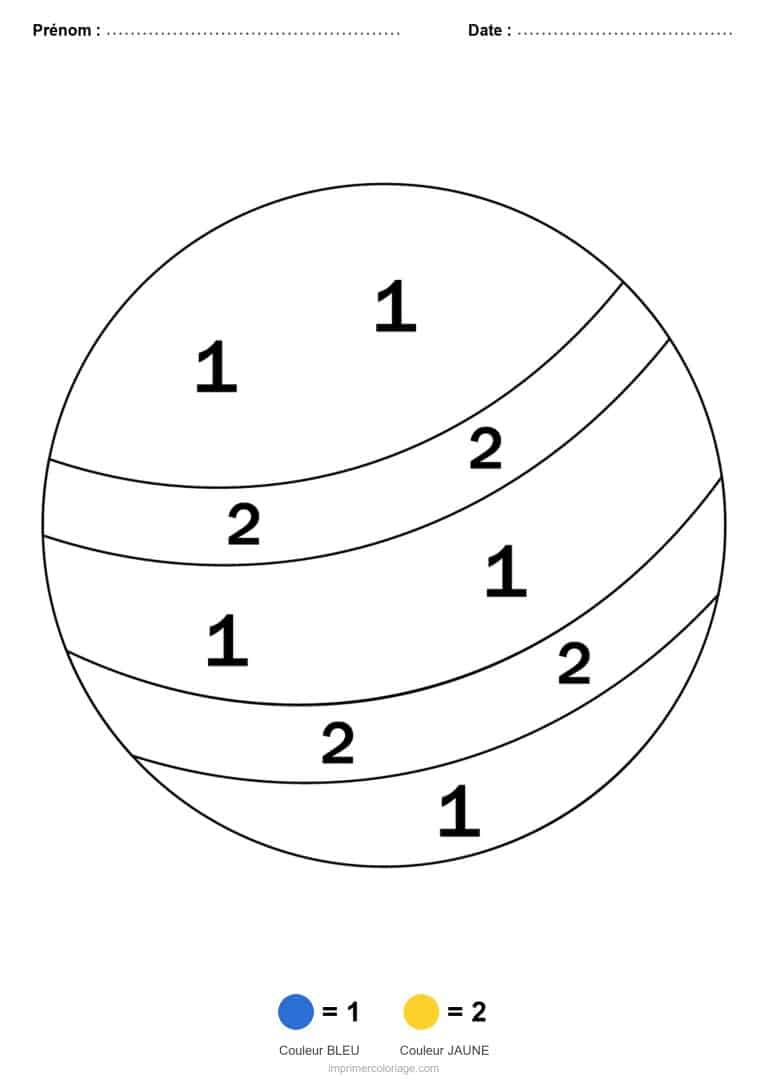 coloriage magique maternelle ballon raye, dessin gratuit &agrave; imprimer