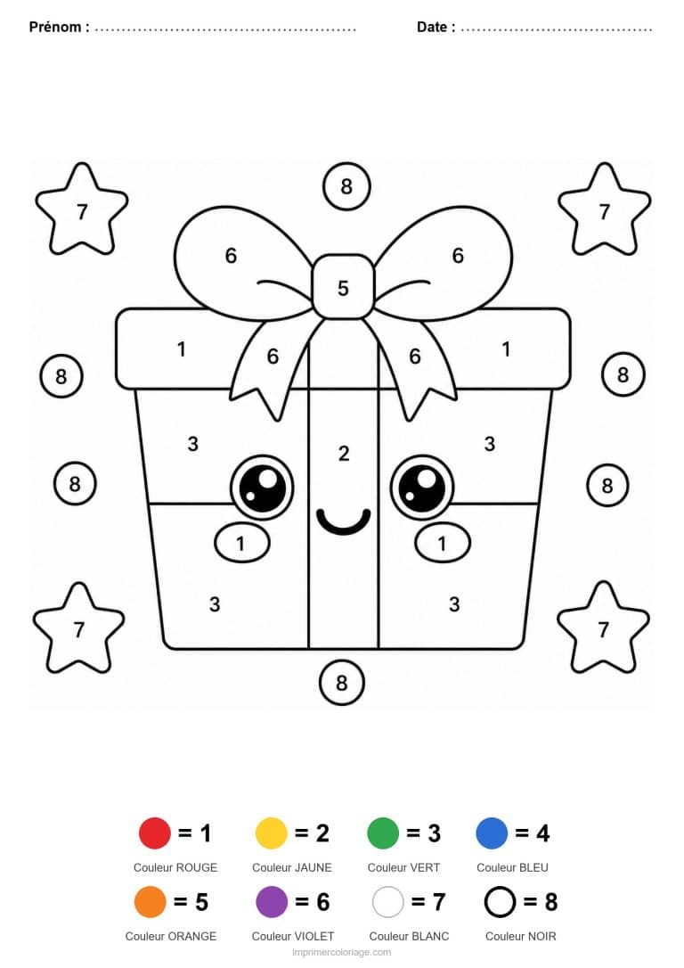 coloriage magique maternelle cadeau 2, dessin gratuit &agrave; imprimer