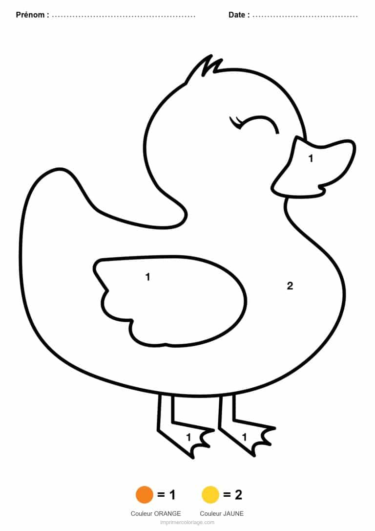 coloriage magique maternelle canard 2, dessin gratuit &agrave; imprimer