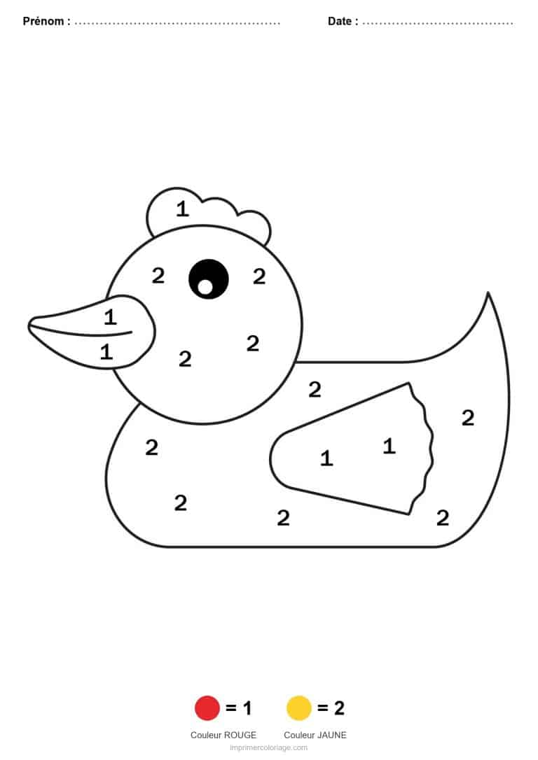 coloriage magique maternelle canard 3, dessin gratuit &agrave; imprimer