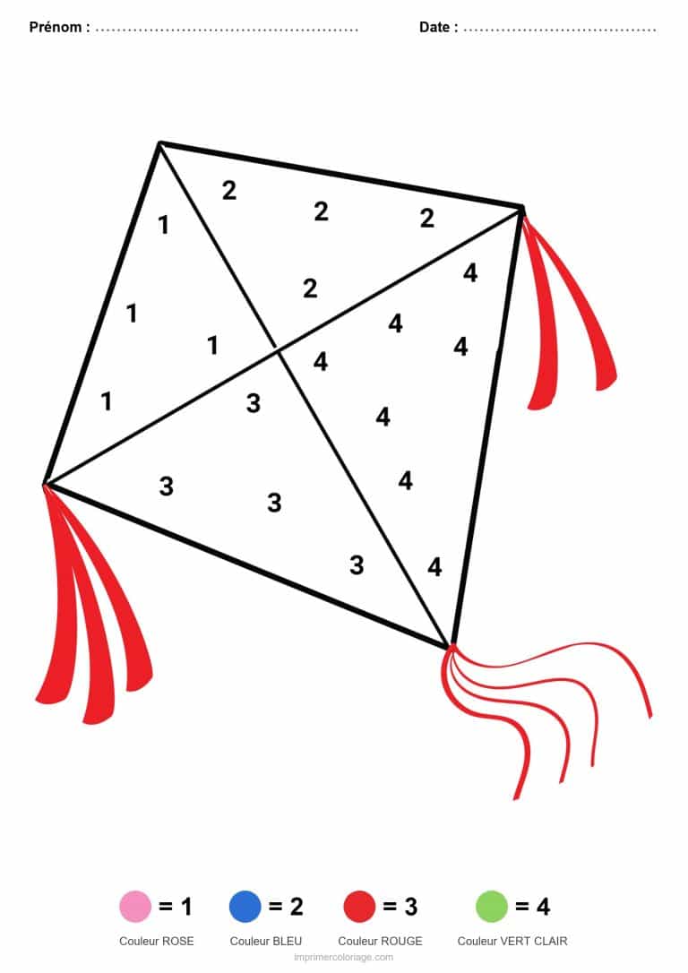 coloriage magique maternelle cerf volant, dessin gratuit &agrave; imprimer