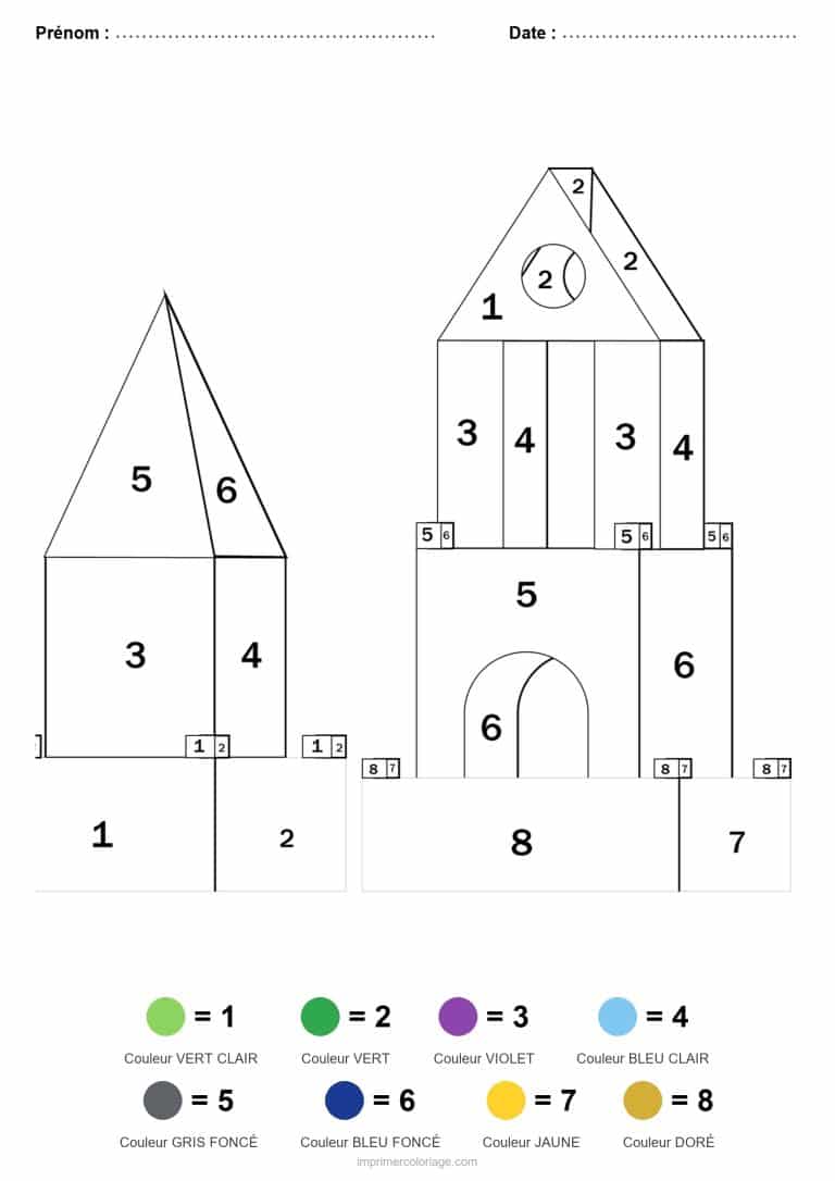 coloriage magique maternelle chateau, dessin gratuit &agrave; imprimer