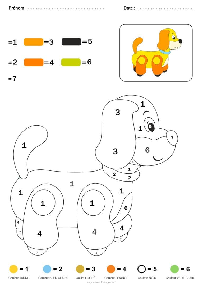 coloriage magique maternelle chien a roulettes, dessin gratuit &agrave; imprimer