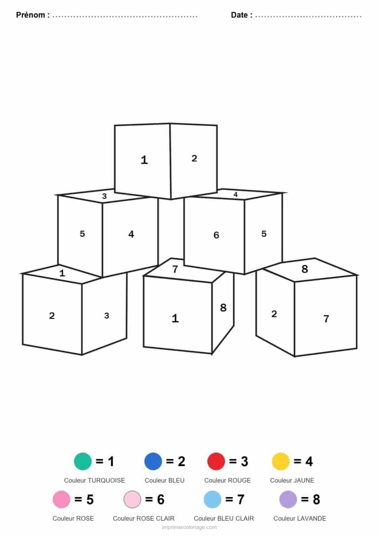 coloriage magique maternelle cubes empiles, dessin gratuit &agrave; imprimer