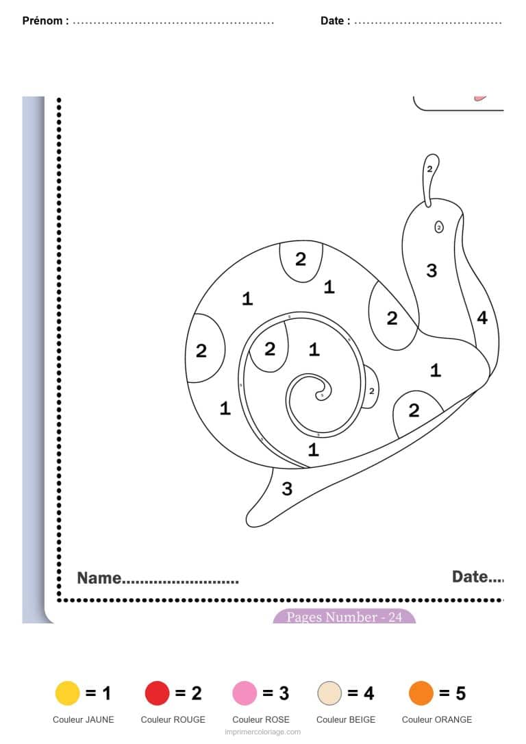 coloriage magique maternelle escargot 2, dessin gratuit &agrave; imprimer