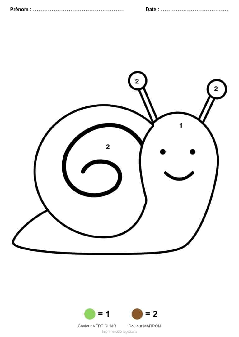 coloriage magique maternelle escargot 3, dessin gratuit &agrave; imprimer