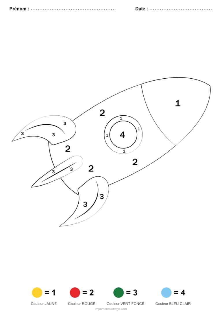 coloriage magique maternelle fusee, dessin gratuit &agrave; imprimer