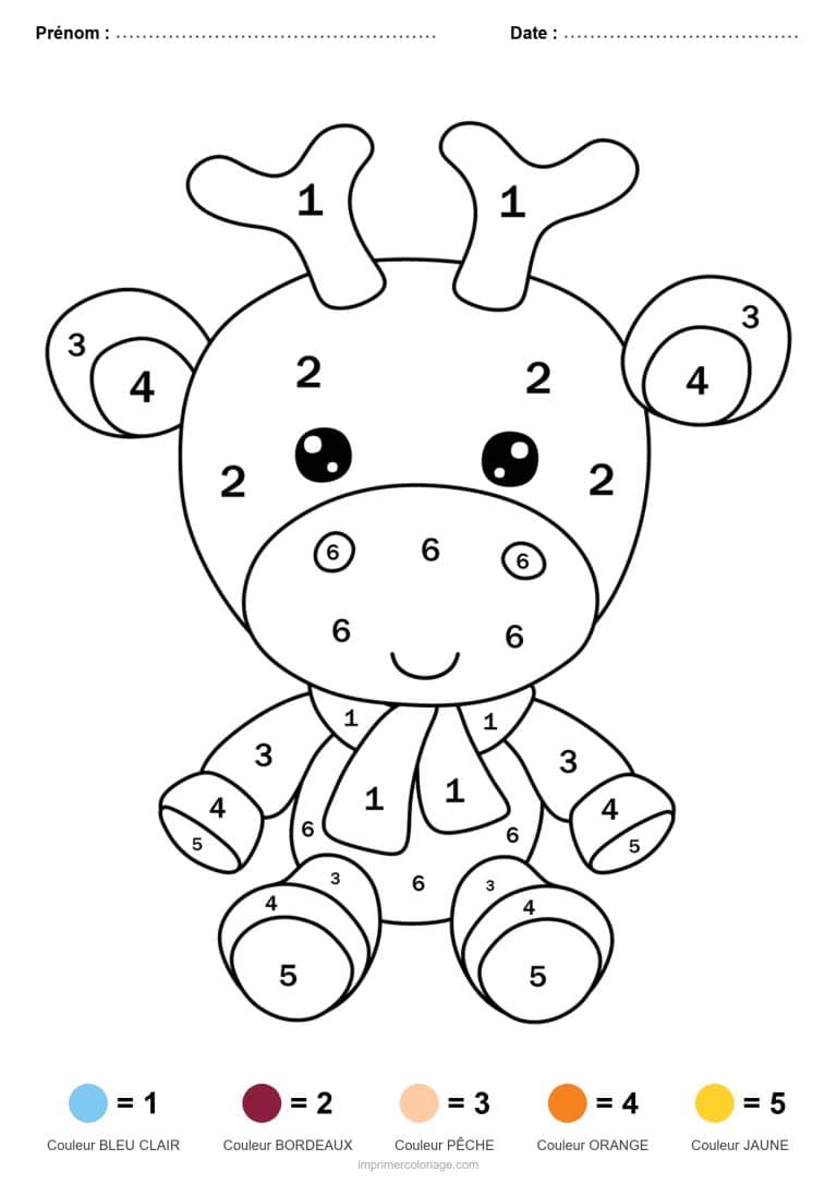 coloriage magique maternelle girafe, dessin gratuit &agrave; imprimer