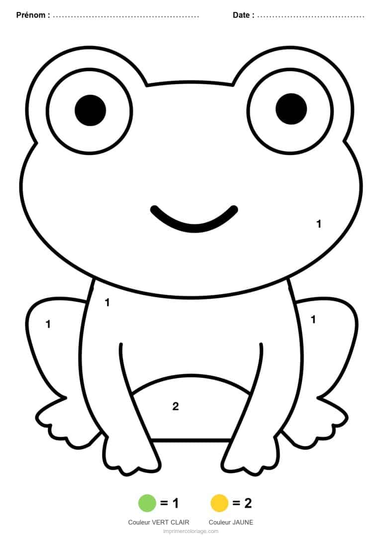 coloriage magique maternelle grenouille 2, dessin gratuit &agrave; imprimer