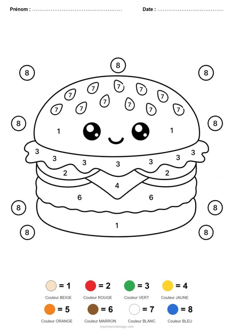 coloriage magique maternelle hamburger 2, dessin gratuit &agrave; imprimer