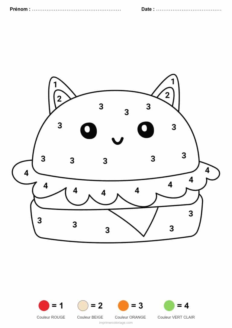 coloriage magique maternelle hamburger, dessin gratuit &agrave; imprimer