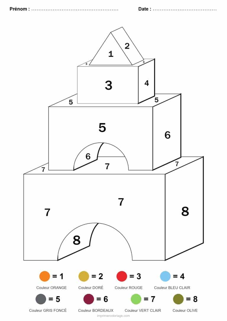 coloriage magique maternelle maison de blocs, dessin gratuit &agrave; imprimer