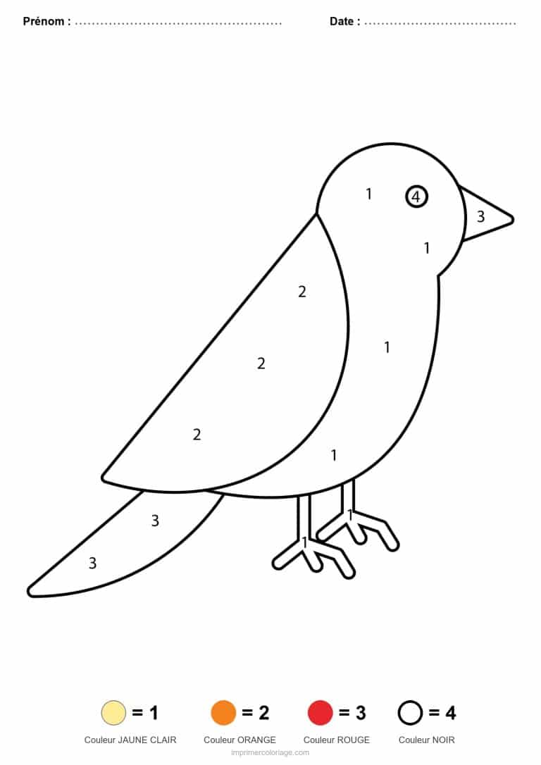 coloriage magique maternelle oiseau, dessin gratuit &agrave; imprimer