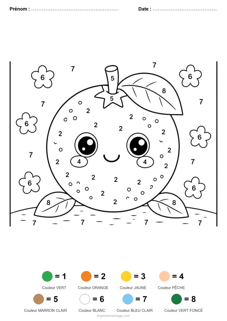 coloriage magique maternelle orange, dessin gratuit &agrave; imprimer