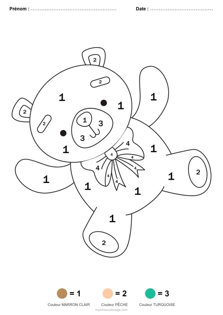 coloriage magique maternelle ourson 2, dessin gratuit &agrave; imprimer