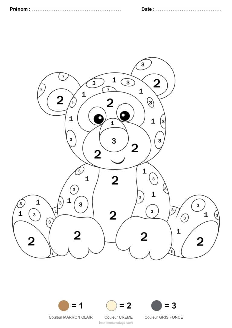 coloriage magique maternelle ourson, dessin gratuit &agrave; imprimer