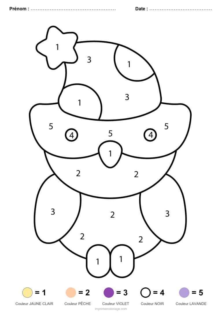 coloriage magique maternelle ourson de noel, dessin gratuit &agrave; imprimer