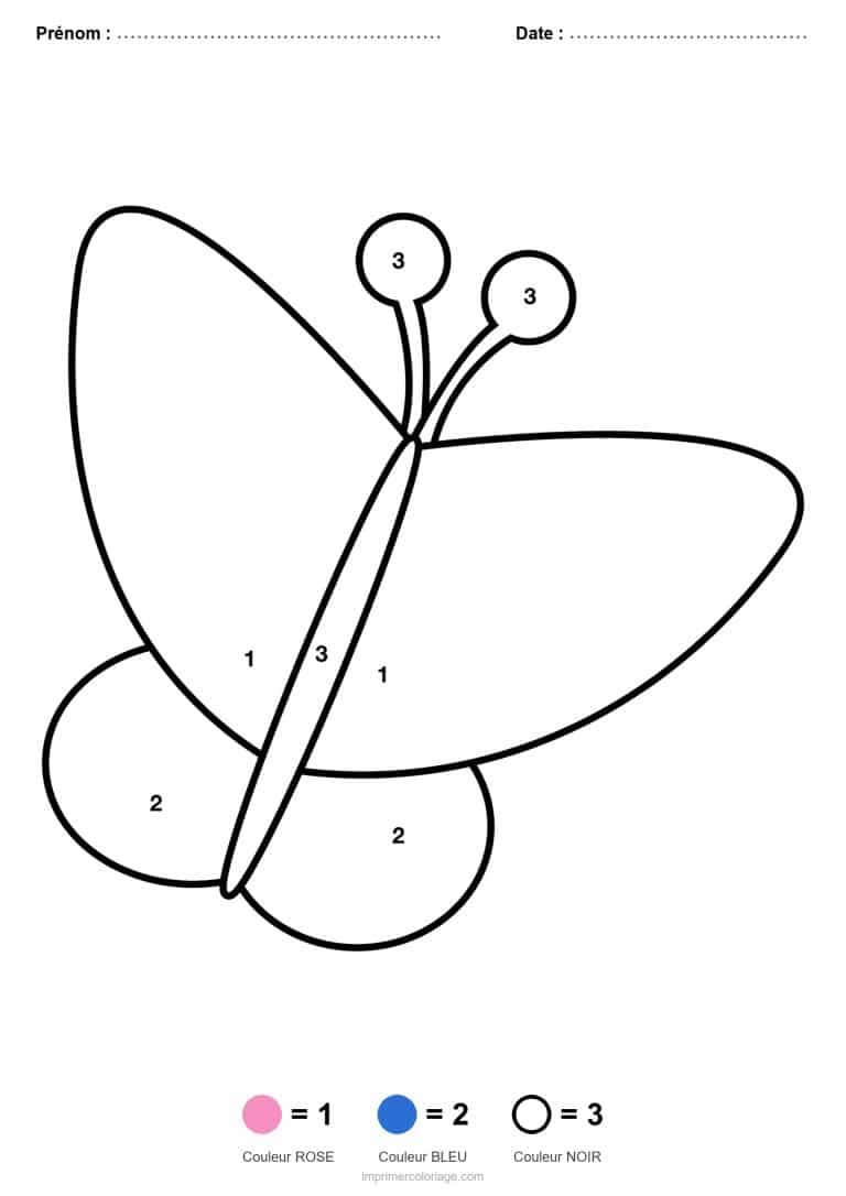 coloriage magique maternelle papillon 2, dessin gratuit &agrave; imprimer