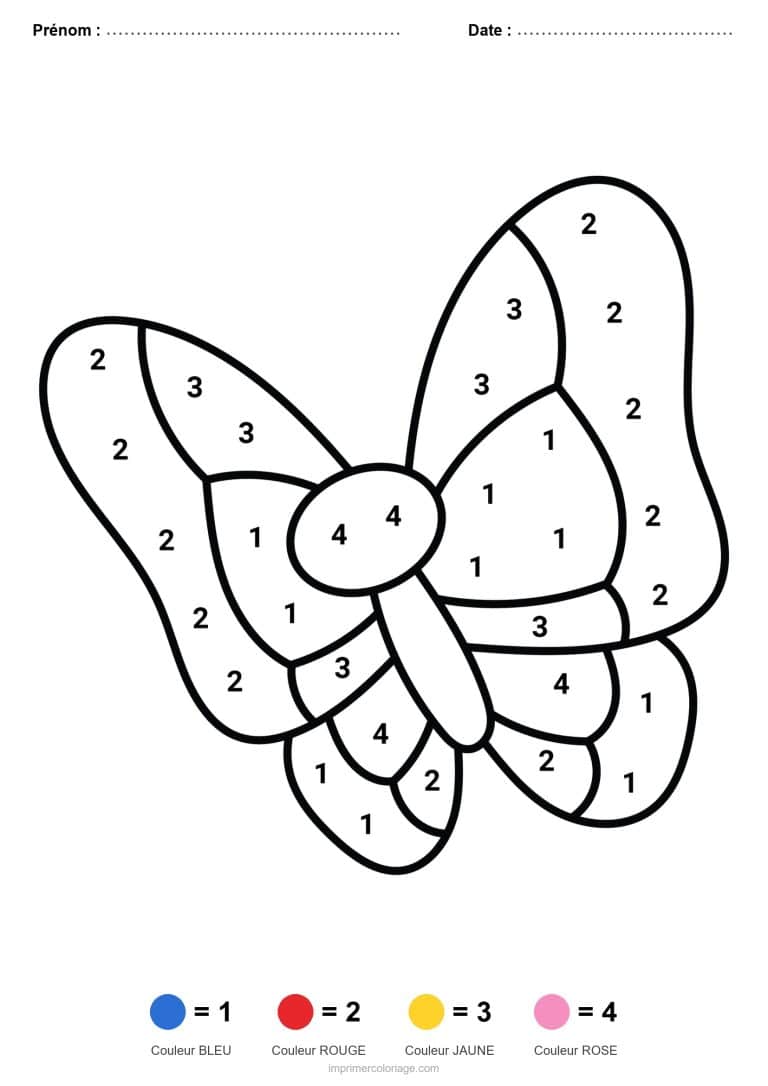 coloriage magique maternelle papillon 3, dessin gratuit &agrave; imprimer