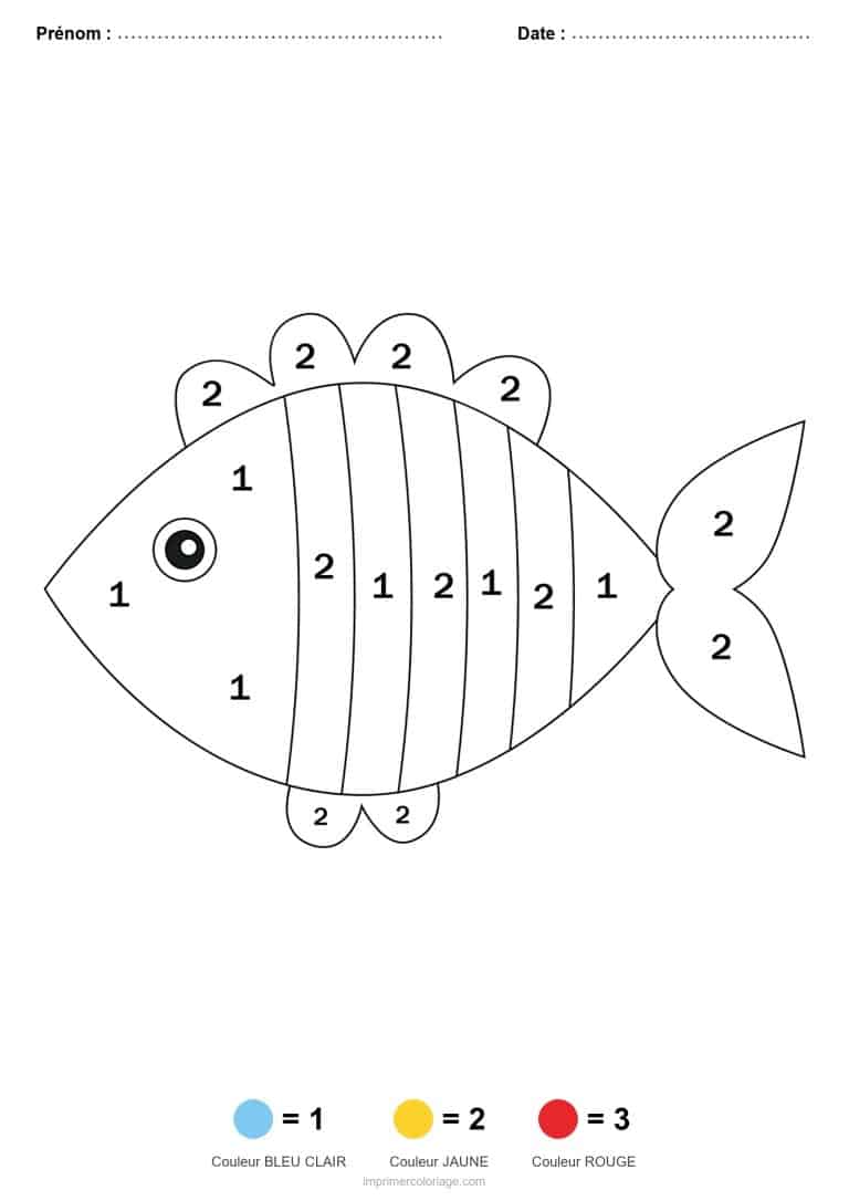 coloriage magique maternelle poisson, dessin gratuit &agrave; imprimer