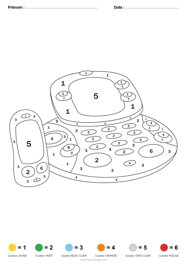 coloriage magique maternelle telephone jouet, dessin gratuit &agrave; imprimer