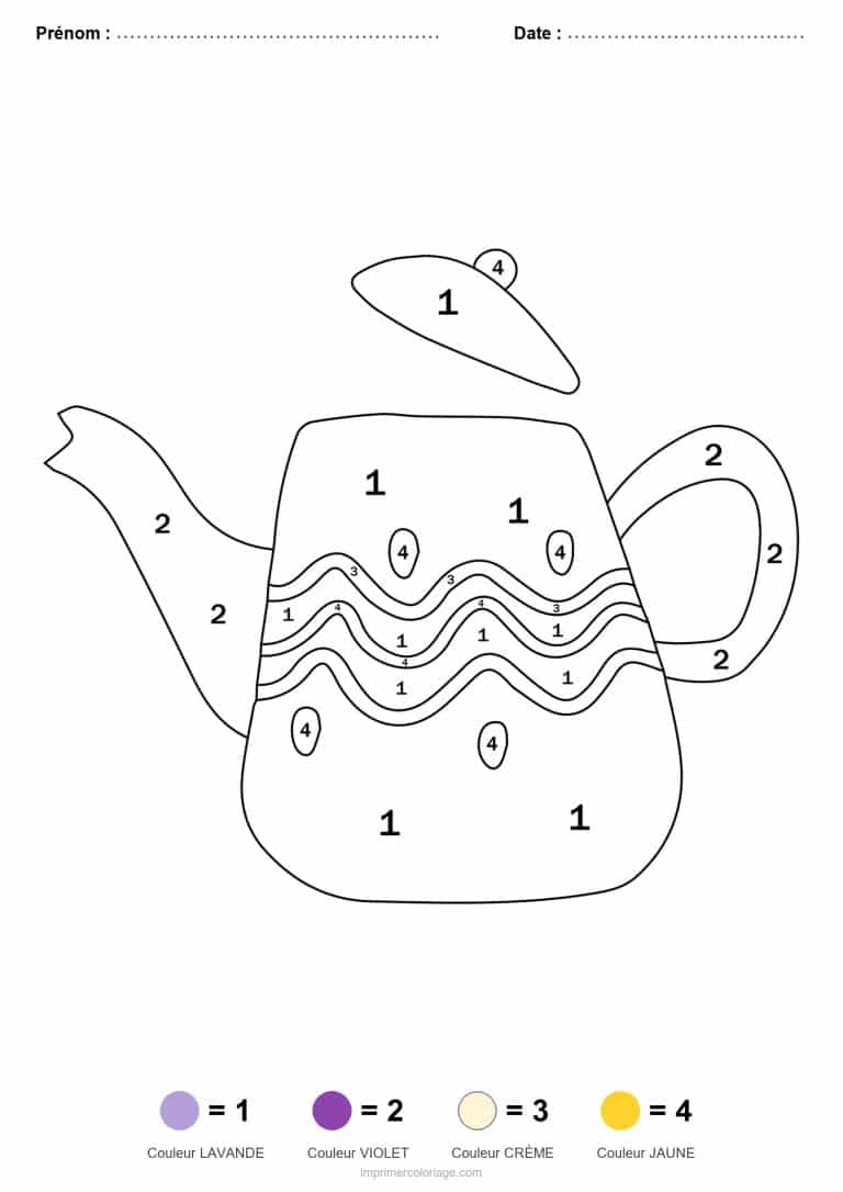 coloriage magique maternelle theiere, dessin gratuit &agrave; imprimer