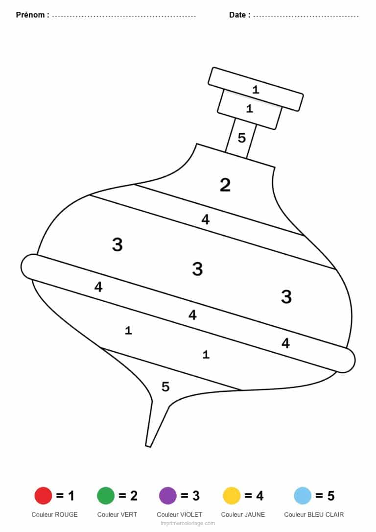 coloriage magique maternelle toupie, dessin gratuit &agrave; imprimer