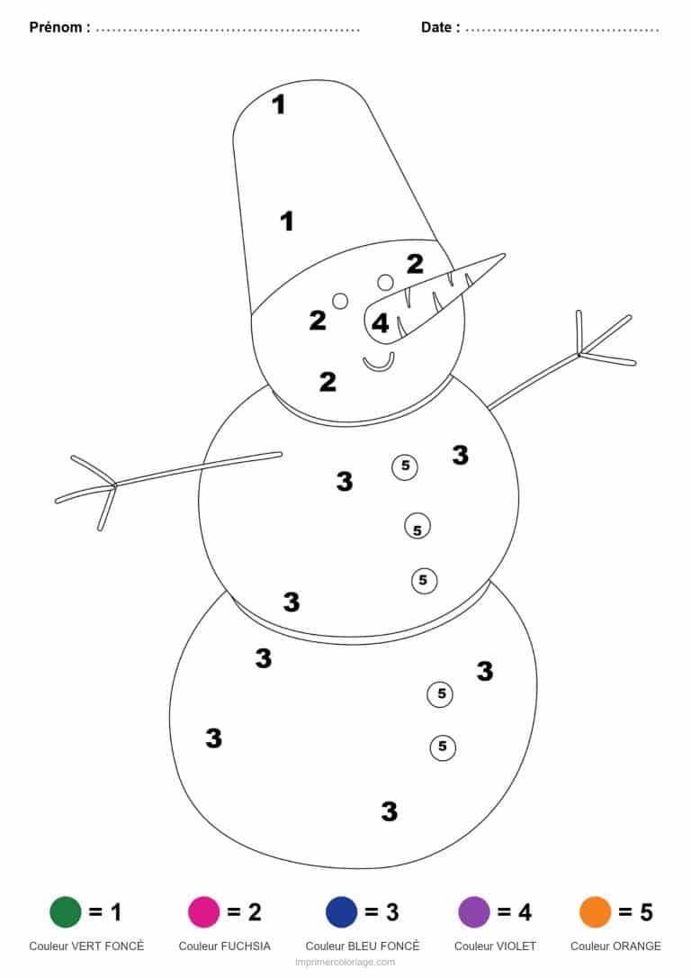 coloriage magique noel bonhomme de neige 10, dessin gratuit &agrave; imprimer