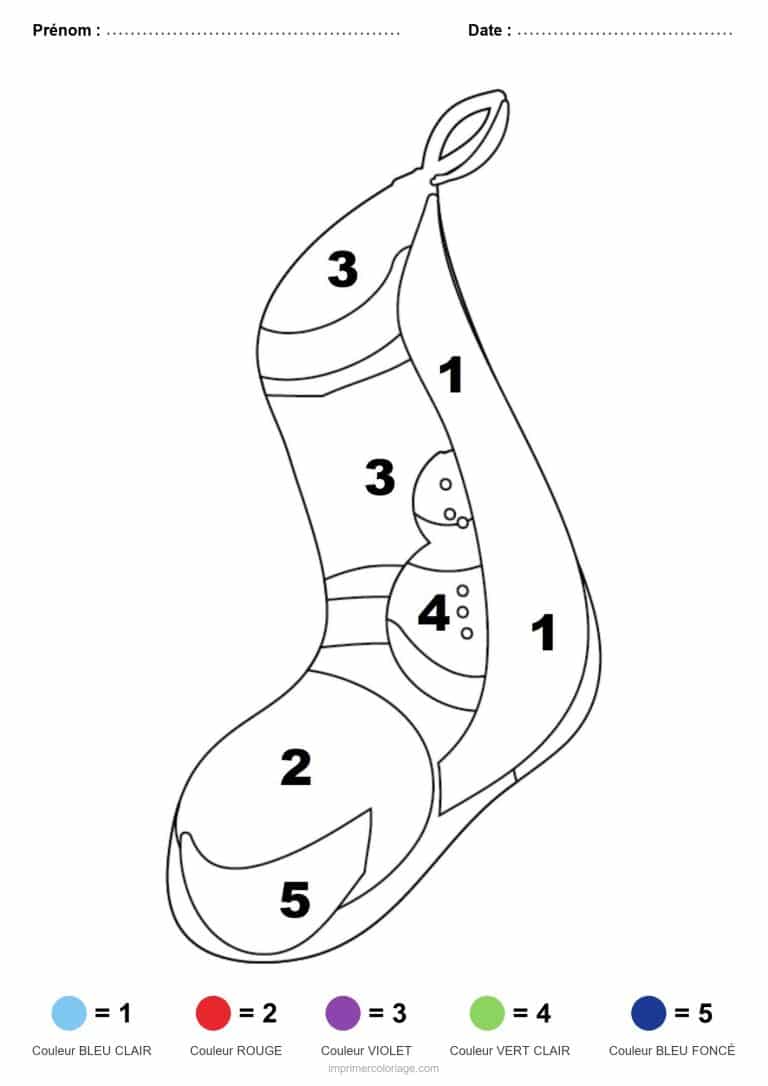 coloriage magique noel chaussette de noel 2, dessin gratuit &agrave; imprimer