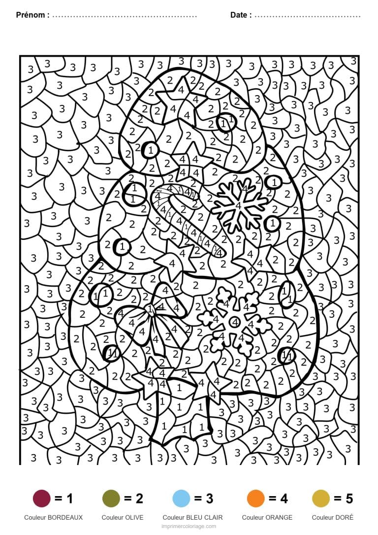 coloriage magique noel flocon de noel, dessin gratuit &agrave; imprimer
