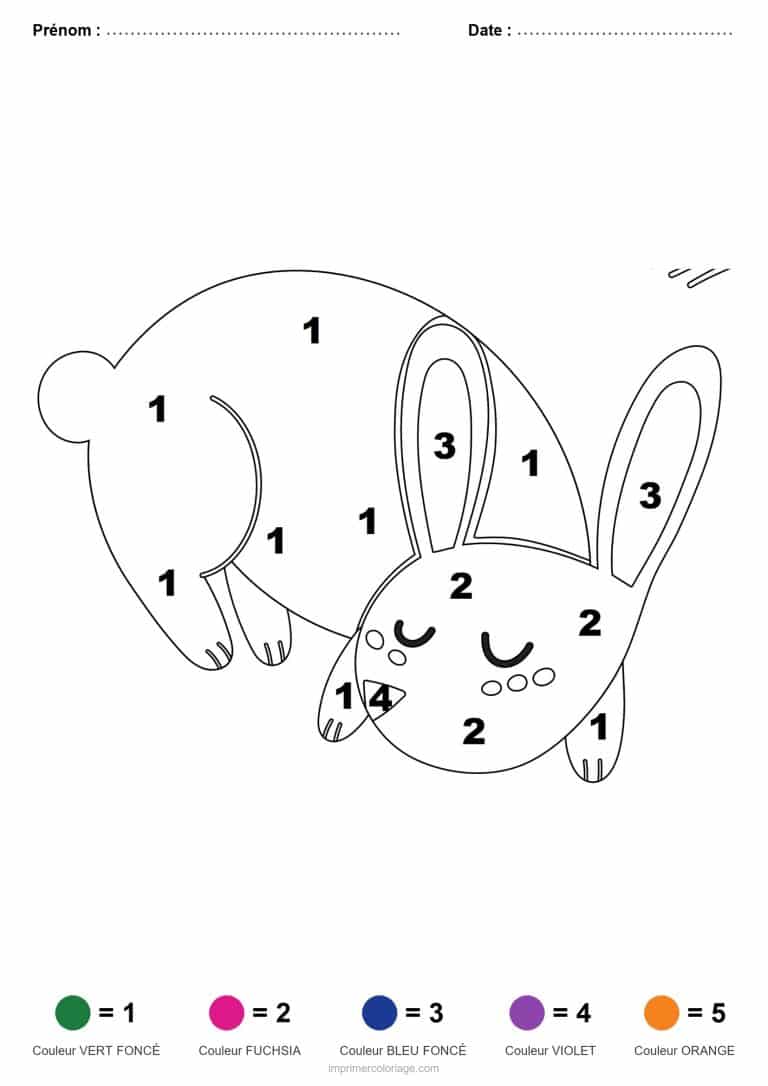 coloriage magique noel lapin de noel, dessin gratuit &agrave; imprimer