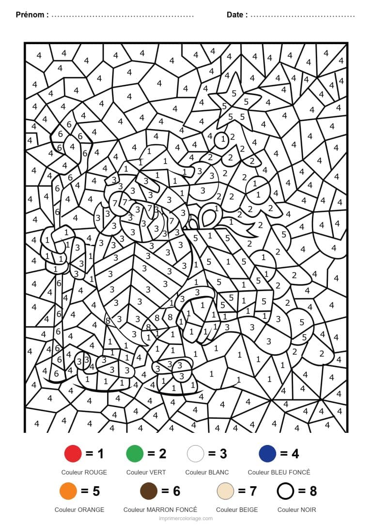 coloriage magique noel mosaique de noel, dessin gratuit &agrave; imprimer