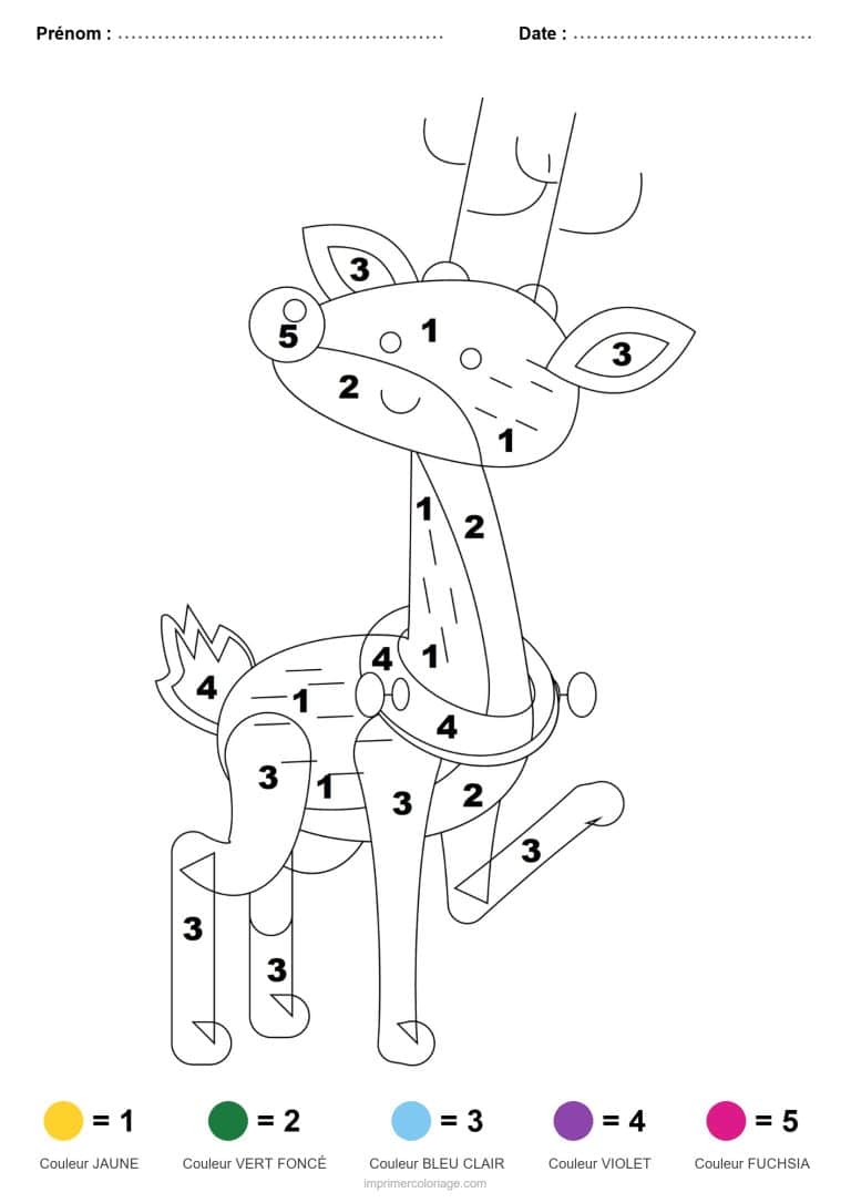 coloriage magique noel renne au sucre d orge, dessin gratuit &agrave; imprimer