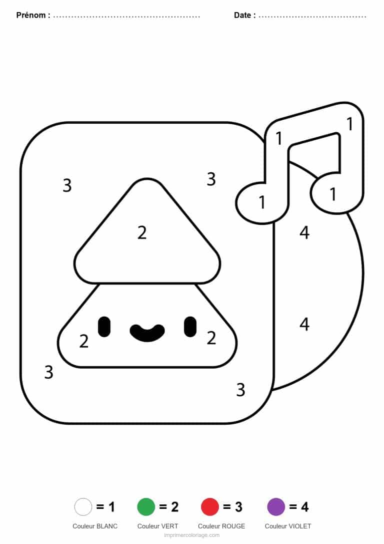 coloriage magique noel sapin musical, dessin gratuit &agrave; imprimer