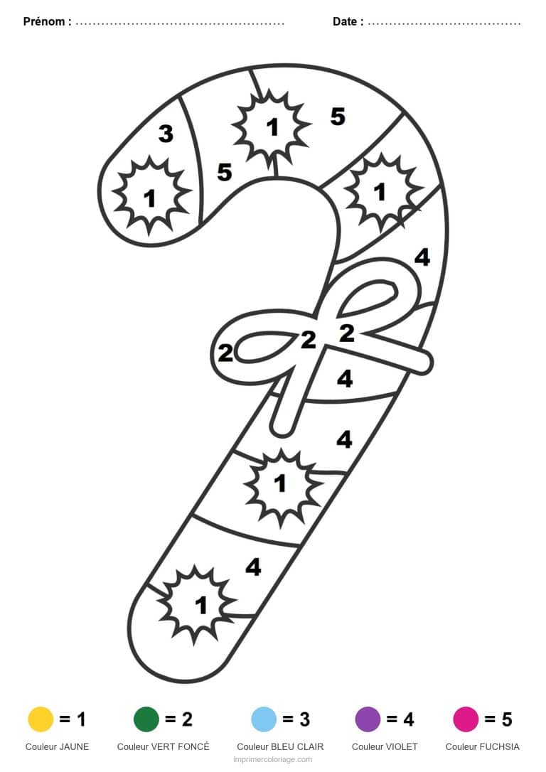 coloriage magique noel sucre d orge, dessin gratuit &agrave; imprimer