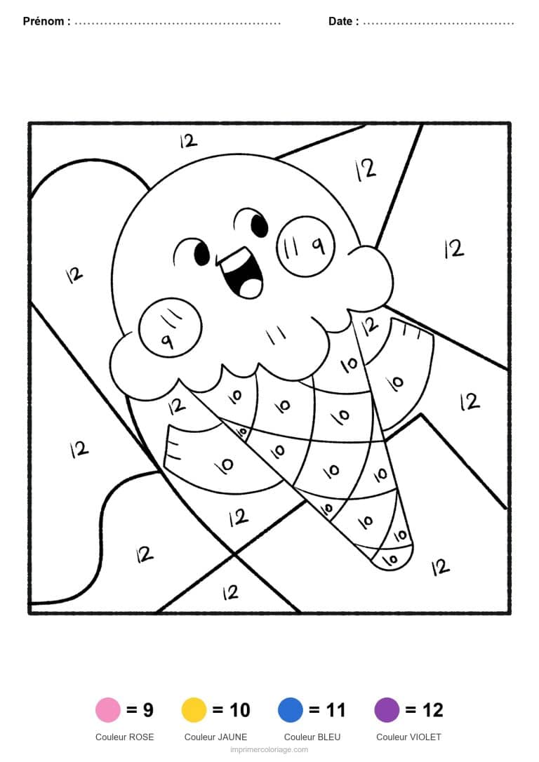coloriage magique par-numero cupcake d anniversaire, dessin gratuit &agrave; imprimer