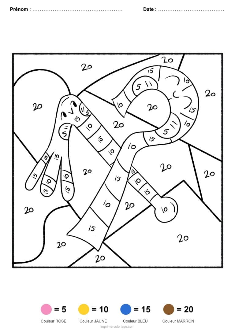 coloriage magique par-numero dieu egyptien, dessin gratuit &agrave; imprimer
