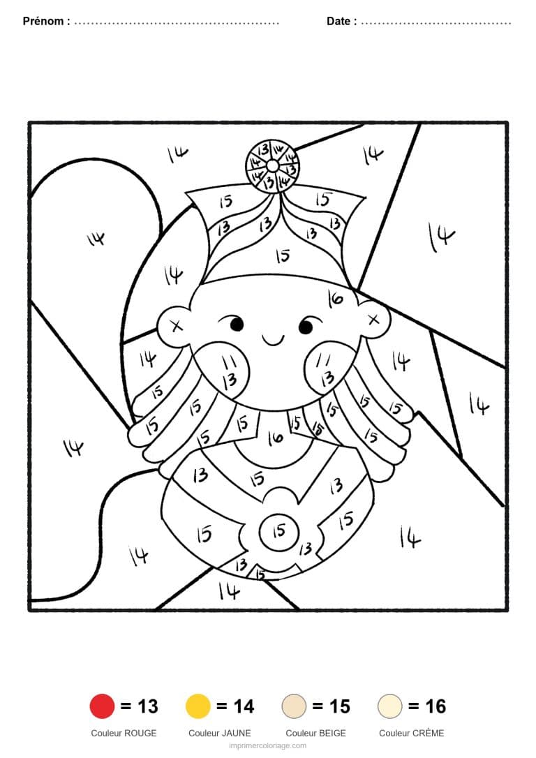 coloriage magique par-numero mesopotamie 4, dessin gratuit &agrave; imprimer