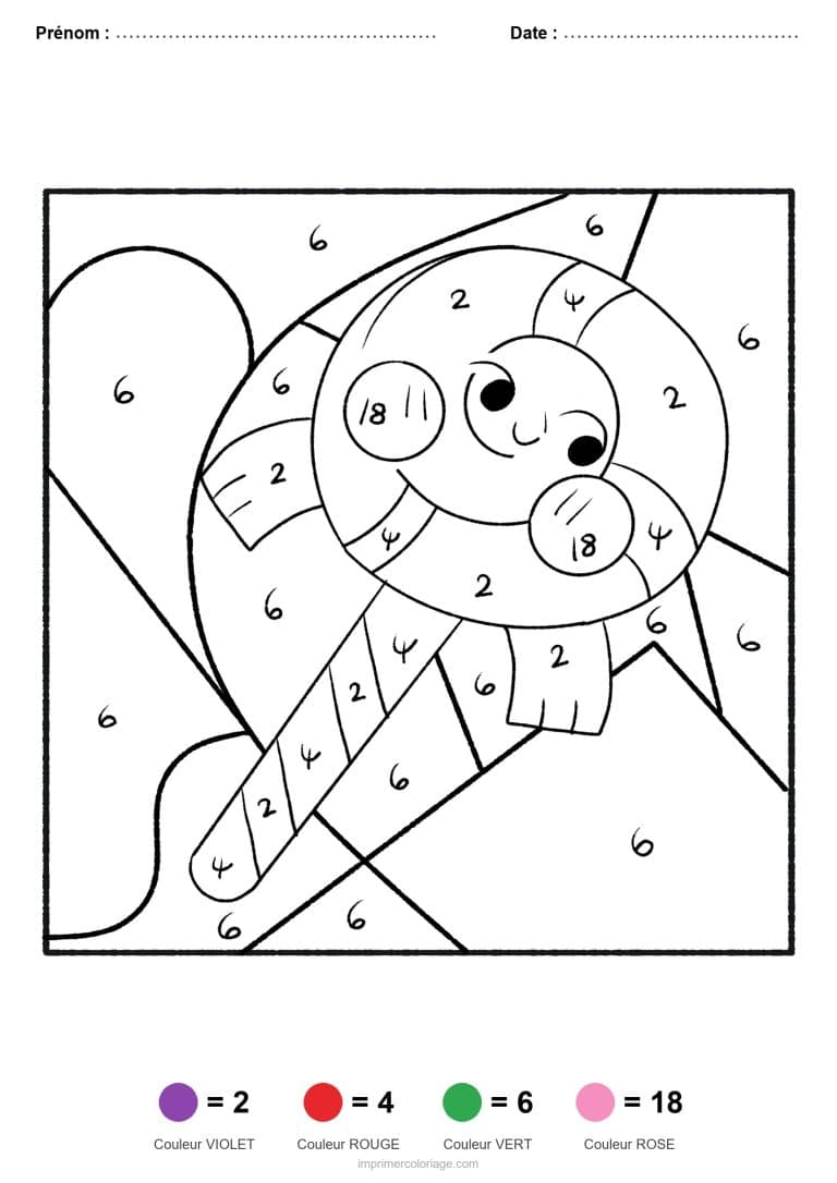 coloriage magique par-numero personnage de fete, dessin gratuit &agrave; imprimer