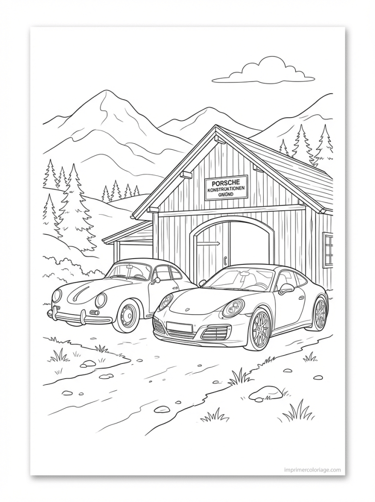coloriage porsche 356 911 gm&uuml;nd origines - dessin gratuit &agrave; imprimer