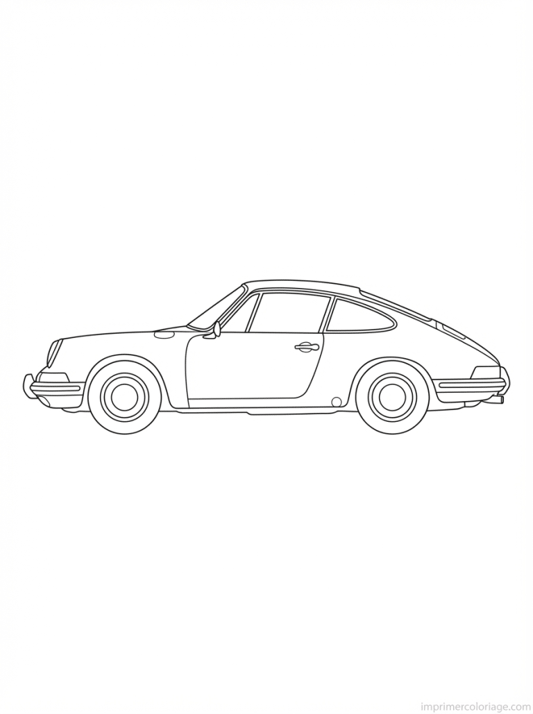 coloriage porsche 911 profil - dessin gratuit &agrave; imprimer