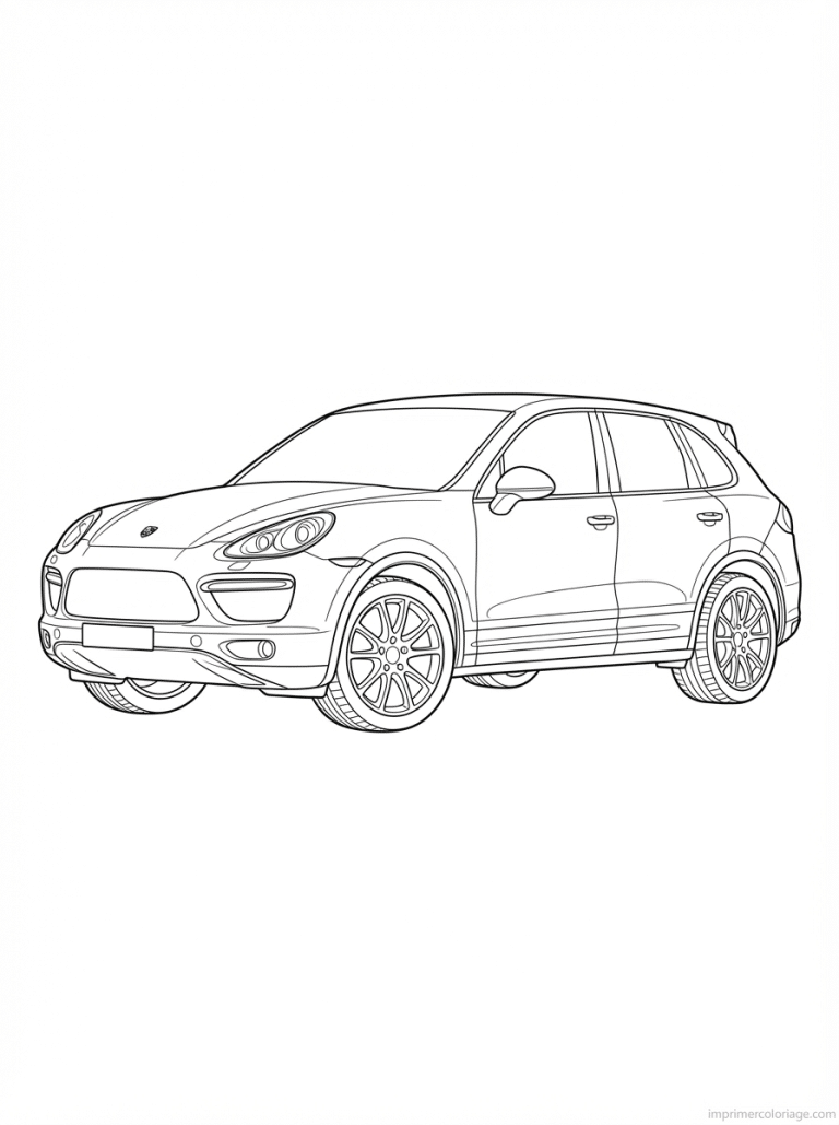 coloriage porsche cayenne profil - dessin gratuit &agrave; imprimer