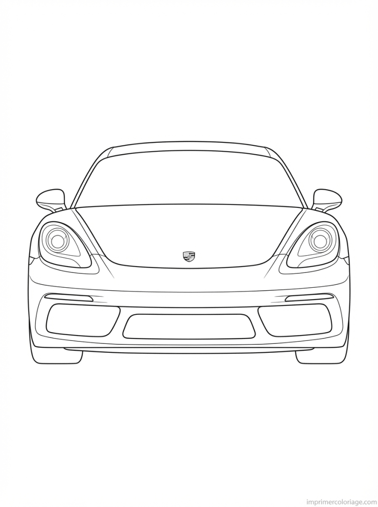 coloriage porsche cayman face - dessin gratuit &agrave; imprimer