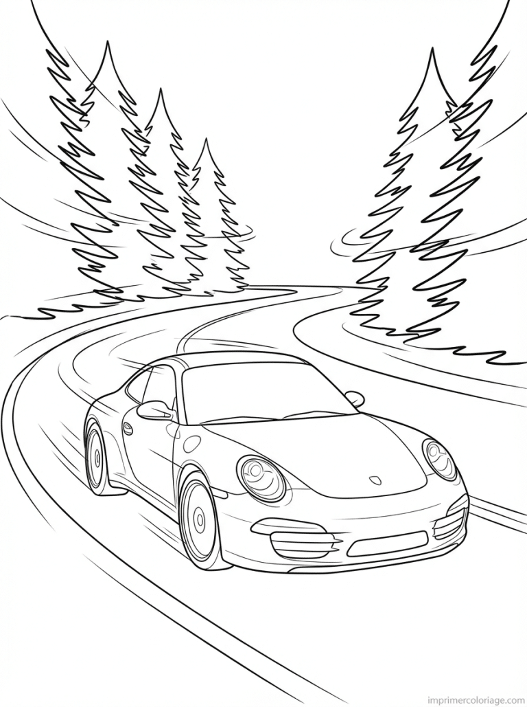 coloriage porsche foret noire allemagne - dessin gratuit &agrave; imprimer
